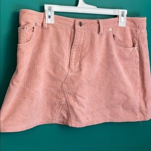 Corduroy pink mini skirt